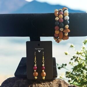 Brown and Gold Beaded Bracelets Jewelry